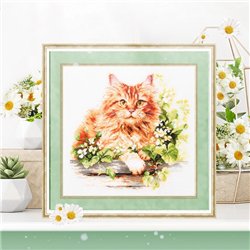 Kit de broderie Le chat roux