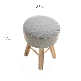  Holzhocker mit Kissen