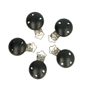   attache sucette en bois noir