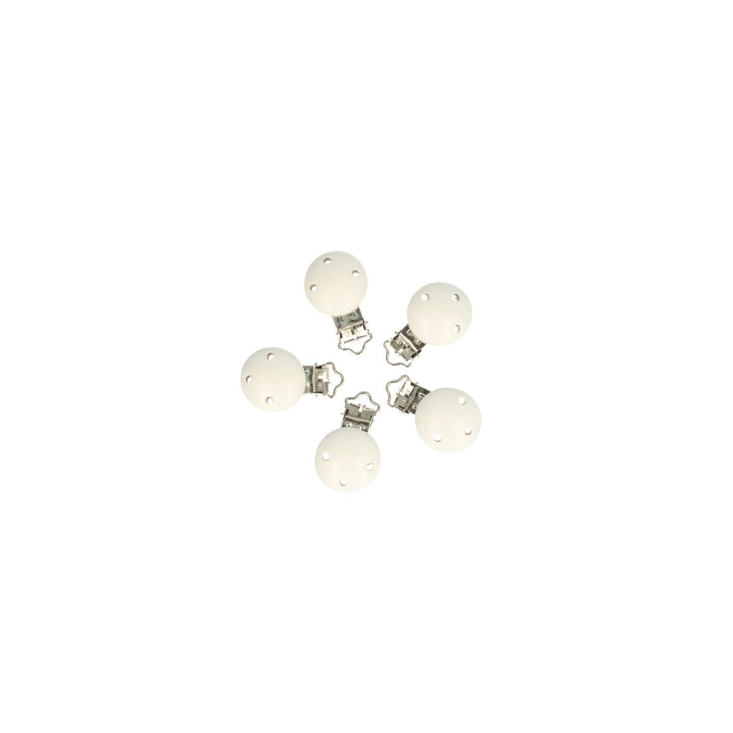  attache sucette en bois blanc