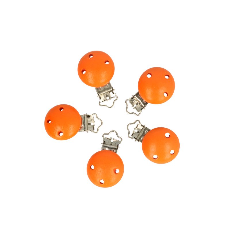 Holz Schnullerclip orange