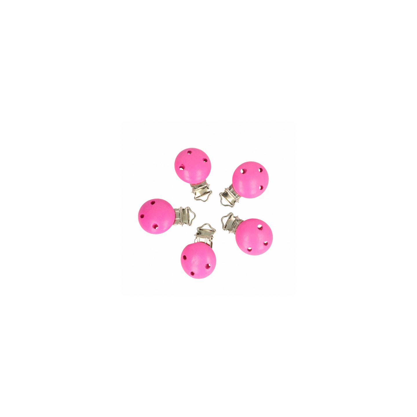   attache sucette en bois rose