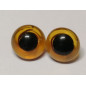 glass animal eye to sew 15 mm amber