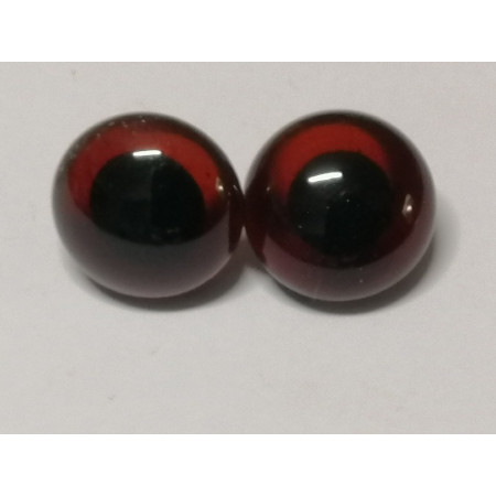   Dierenoog 15 mm in glas bruin