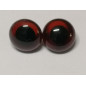 Dierenoog 15 mm in glas bruin