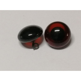 Dierenoog 15 mm in glas bruin