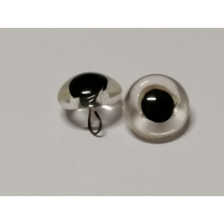 Tierauge Glas zum Nähen 15 mm klar