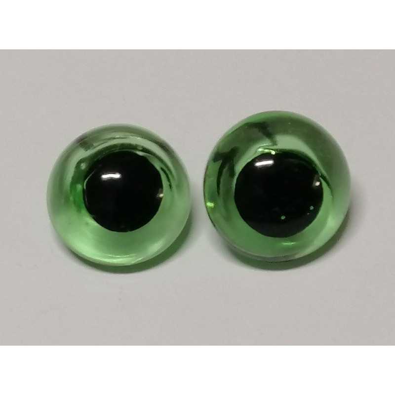 Tierauge Glas zum Nähen 15 mm Grün