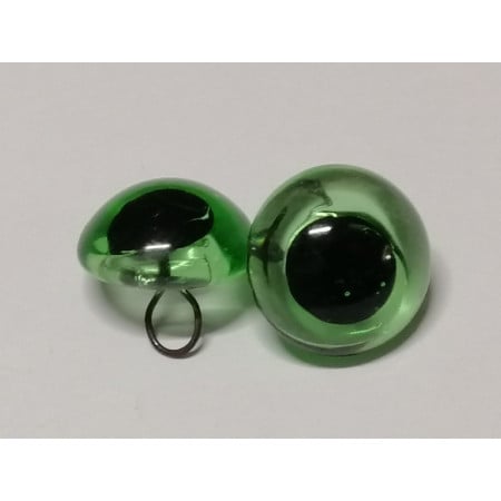 Tierauge Glas zum Nähen 15 mm Grün