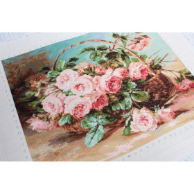 Kit de broderie Panier de roses Kit de broderie Panier de roses