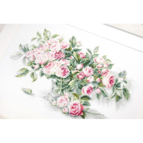 Stickset Strauß rosa Rosen Stickset Strauß rosa Rosen