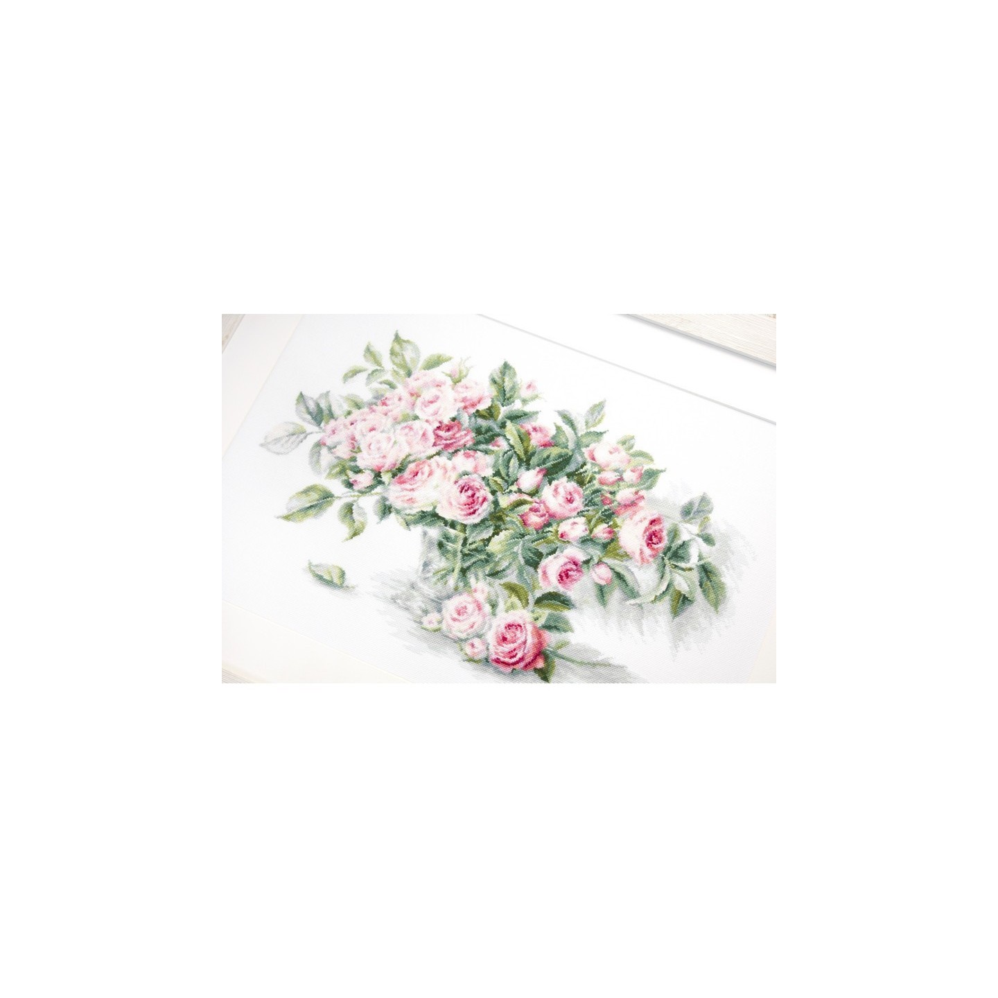Luca-S Stickset Strauß rosa Rosen