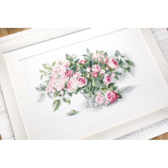 Luca-S Kit de broderie Bouquet de roses rouge