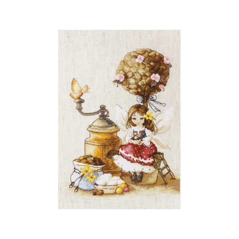 Embroidery kit Coffee Fairy Embroidery kit Coffee Fairy
