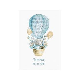 Luca-S Embroidery kit Rabbit in a flying balloon