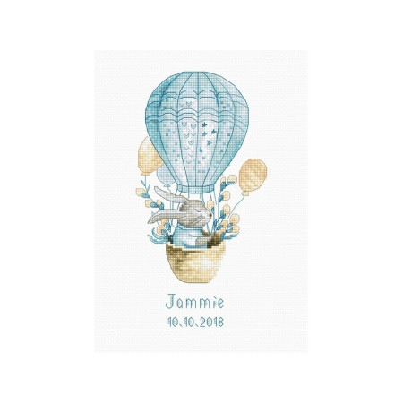 Luca-S Embroidery kit Rabbit in a flying balloon