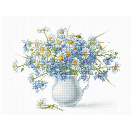 Luca-S Borduurpakket Korenbloemen en camomiles