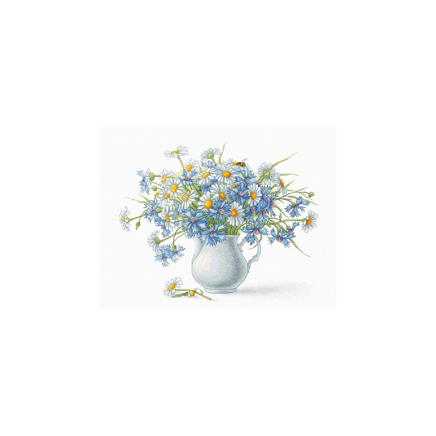 Luca-S Embroidery kit Cornflowers and camomiles