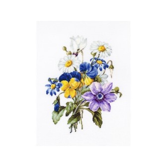 Luca-S Embroidery kit Bouquet of flowers 1