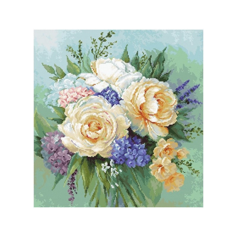 Borduurpakket Bloemen boeket 1 Borduurpakket Bloemen boeket 1