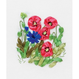 Panna Borduurpakket Klaprozen en korenbloemen