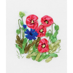 Panna Borduurpakket Klaprozen en korenbloemen