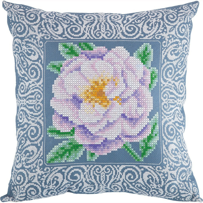 Kit coussin au point croix Rose velours