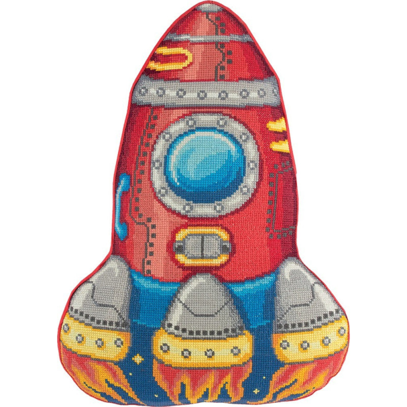 Kit coussin au point de croix  Rocket