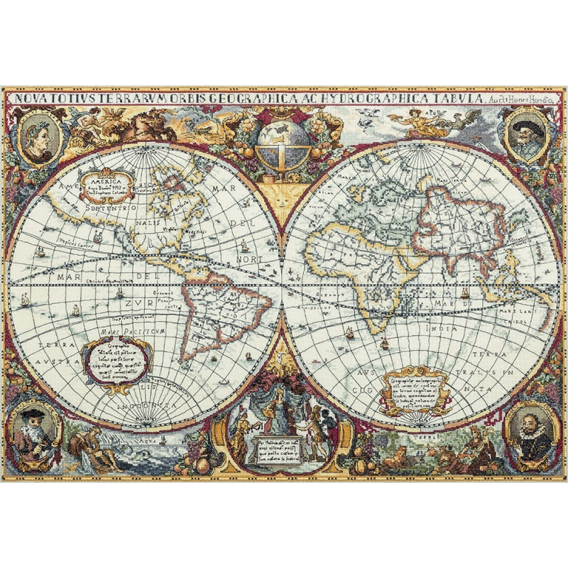 Embroidery kit Map of the World Embroidery kit Map of the World